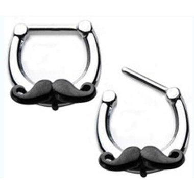 Mustache Hoop Nose Ring