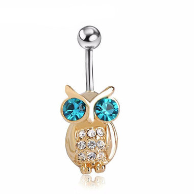 Goldy Owl Button Piercing
