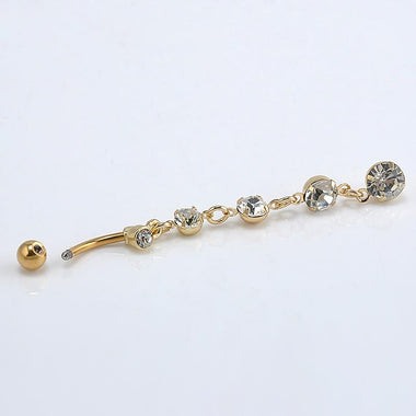Long Drop Crystals Belly Rings